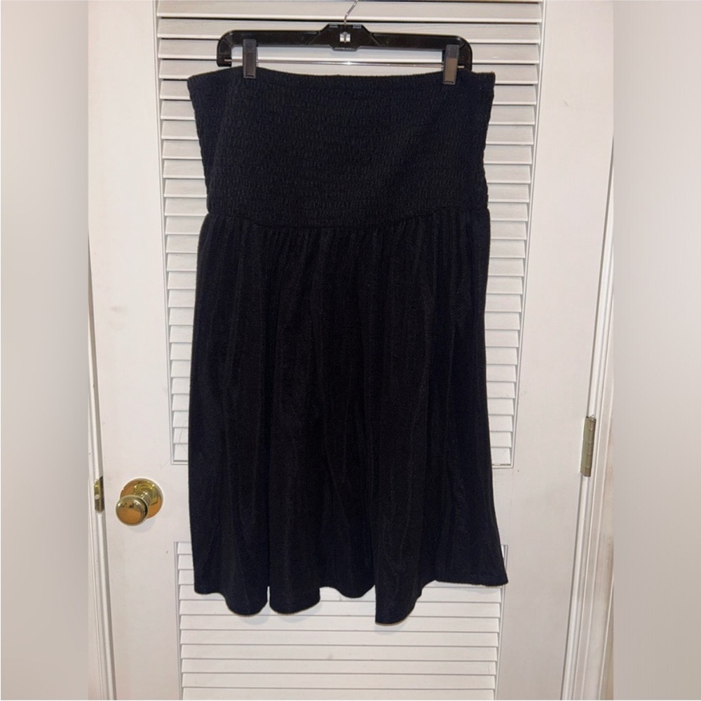 TORRID Mini Cover-Up Dress Black Terry Cloth Smocked Casual sz 2 (18/20, 2X) EUC - Picture 4 of 8